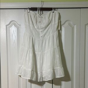 O'Neill White Button-Front A-Line Skirt
